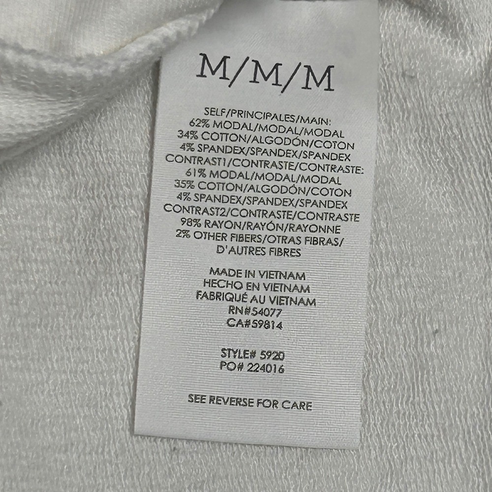 Cabi ATC Roadtrip Hoodie Womens M White Asymmetrical Mixed Texture Button Detail - Picture 6 of 10